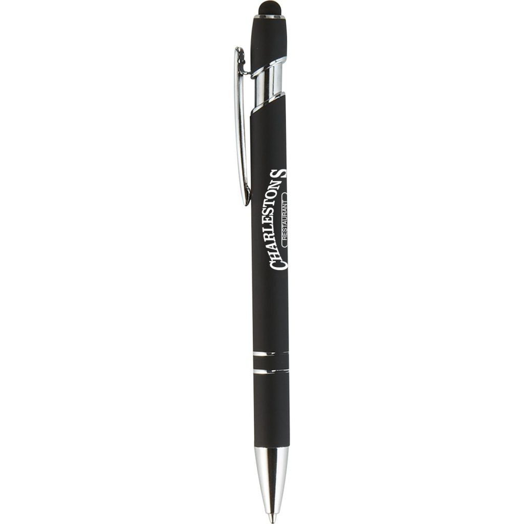 Promotional Granada Velvet-Touch Aluminum Stylus Pens - Promotional Pens Singapore - Gifts VV Available in 5 amazing item colors 客製 - Promotional Pens Singapore - Gifts VV Black Granada Velvet-Touch Aluminum Stylus Pen