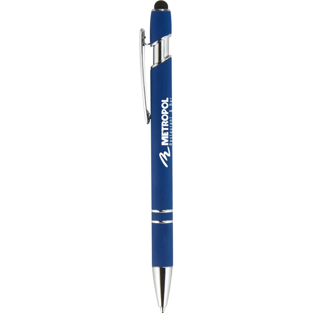 Promotional Granada Velvet-Touch Aluminum Stylus Pens - Promotional Pens Singapore - Gifts VV Available in 5 amazing item colors 客製 - Promotional Pens Singapore - Gifts VV Blue Granada Velvet-Touch Aluminum Stylus Pen