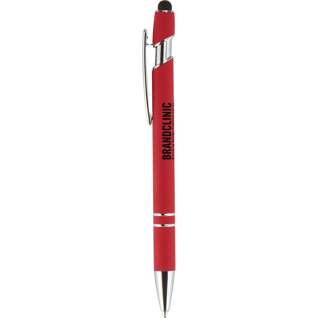 Promotional Granada Velvet-Touch Aluminum Stylus Pens - Promotional Pens Singapore - Gifts VV Available in 5 amazing item colors 客製 - Promotional Pens Singapore - Gifts VV Red Granada Velvet-Touch Aluminum Stylus Pen