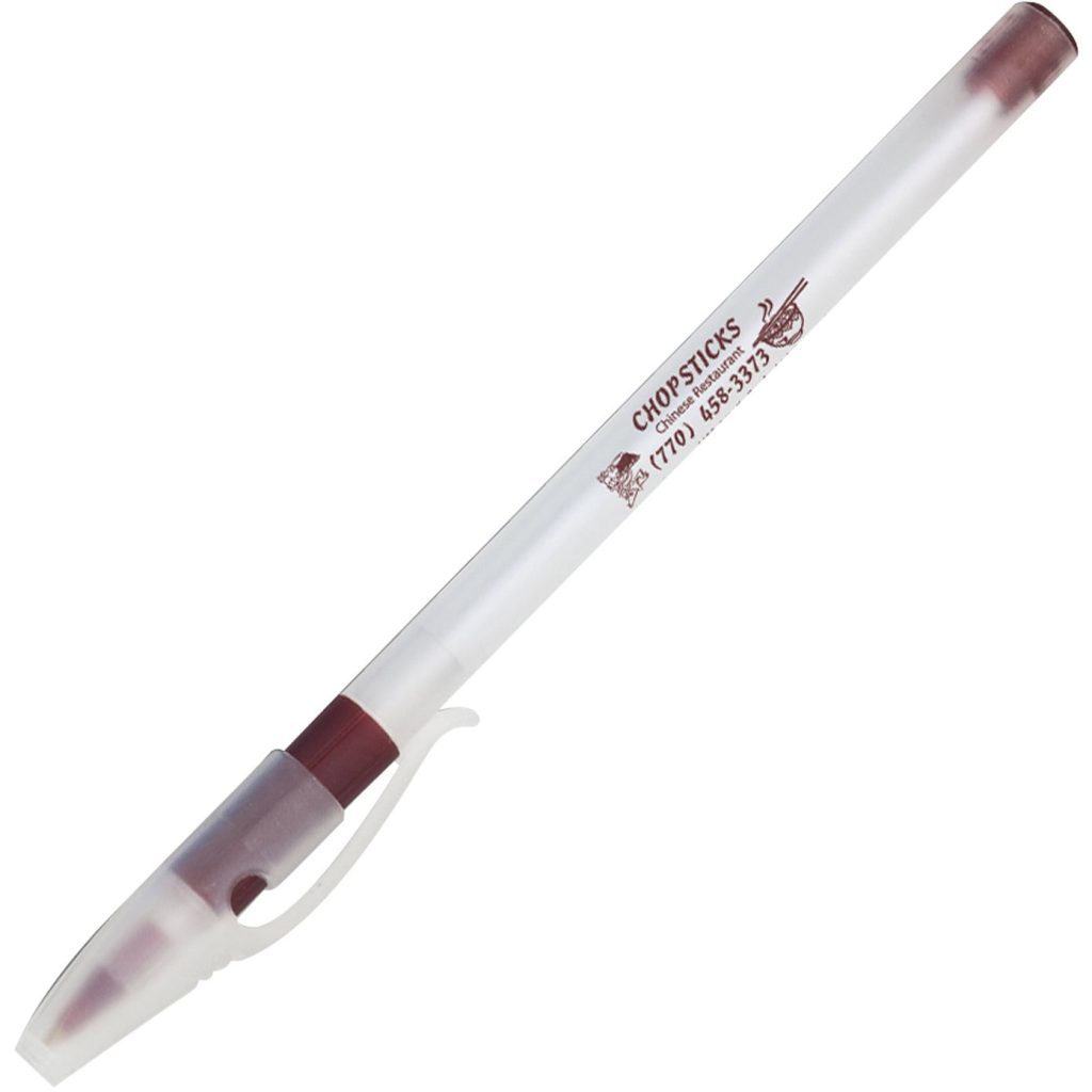 Frosted / Burgundy Grip Stick Pen