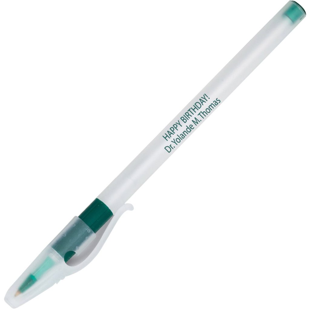 Frosted / Green Grip Stick Pen