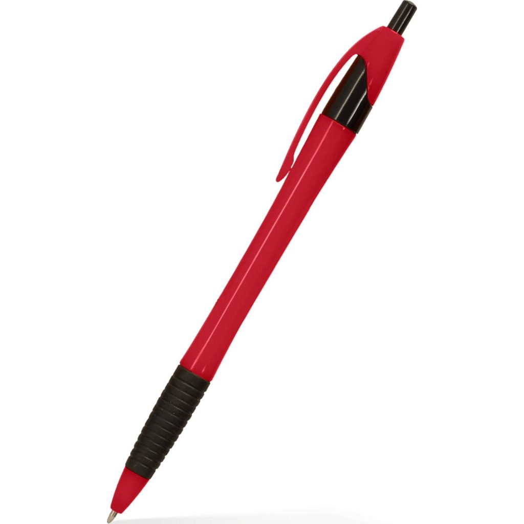 Printed Slimster Pens with Rubber Grip - Promotional Pens Singapore - Gifts VV Free Shipping 客製 - Promotional Pens Singapore - Gifts VV Red Slimster Pen with Rubber Grip