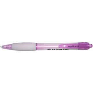 Clear / Lavender Groove Retractable Ballpoint Pen