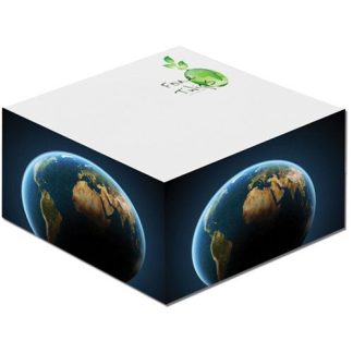 White Half Cube Earth Friendly Adhesive Notepads