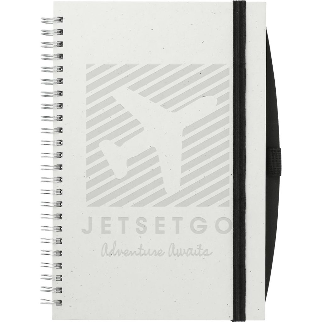 Customized Hemp Spiral JournalBooks - Promotional Pens Singapore - Gifts VV Perfect bound binding 客製 - Promotional Pens Singapore - Gifts VV White Hemp Spiral JournalBook
