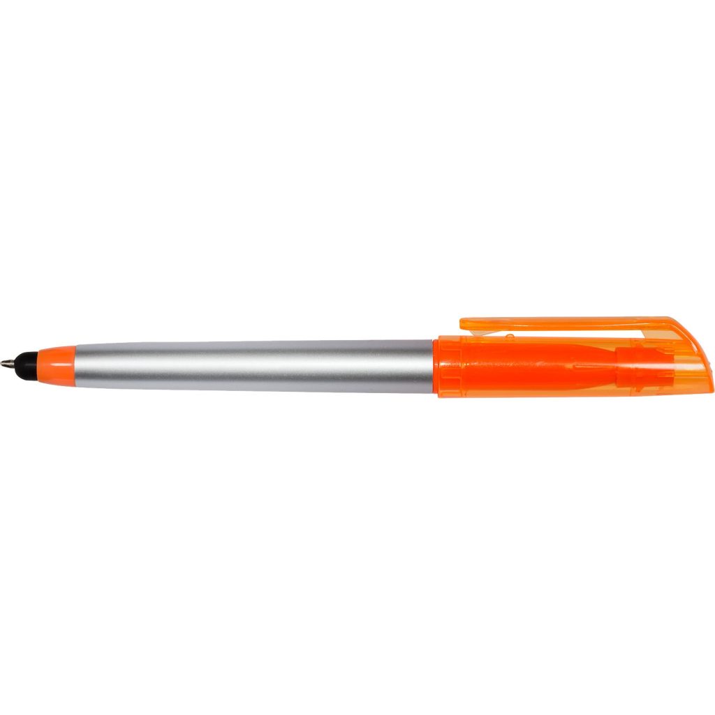 Promo Highlighter Pens with Stylus - Promotional Pens Singapore - Gifts VV Available in 4 awesome item colors 客製 - Promotional Pens Singapore - Gifts VV Orange / Silver Highlighter Pen with Stylus