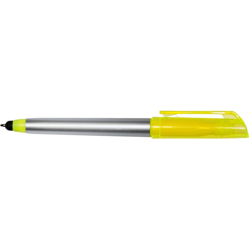 Promo Highlighter Pens with Stylus - Promotional Pens Singapore - Gifts VV Available in 4 awesome item colors 客製 - Promotional Pens Singapore - Gifts VV Yellow / Silver Highlighter Pen with Stylus