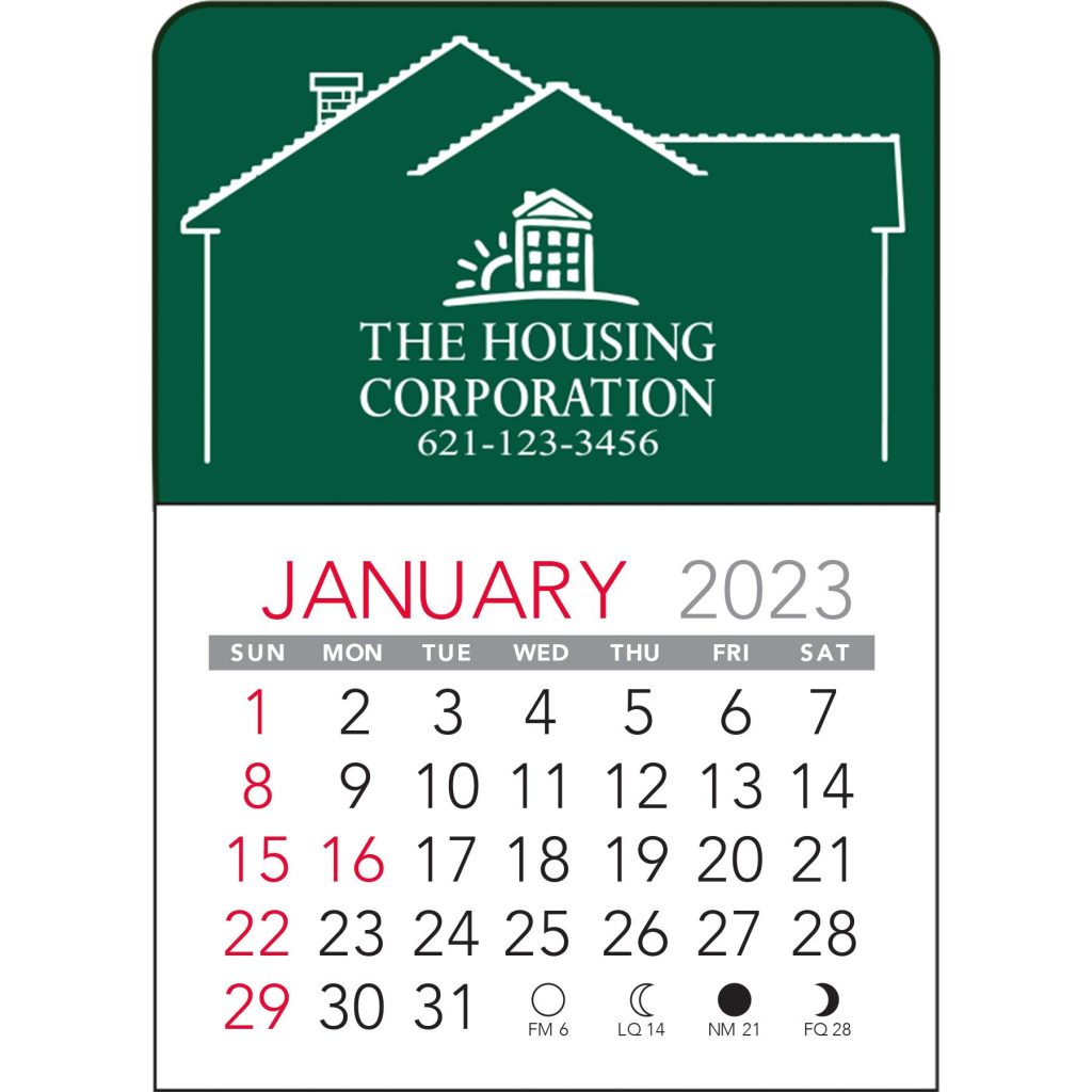 Custom House Vinyl Adhesive Calendars - Promotional Pens Singapore - Gifts VV Available in 5 exciting item colors 客製 - Promotional Pens Singapore - Gifts VV Green House Vinyl Adhesive Calendar