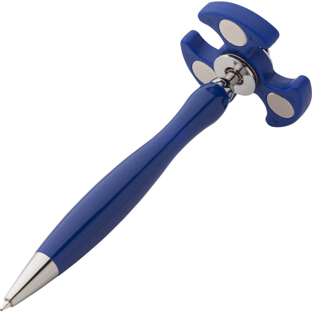 Blue Hover Fidget Spinner Plunge-Action Pen