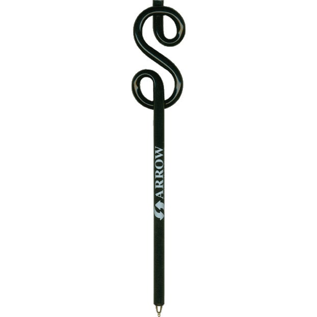 Promotional InkBend Xtra Dollar Sign Shaped Pens - Promotional Pens Singapore - Gifts VV Available in 29 awesome item colors 客製 - Promotional Pens Singapore - Gifts VV Opaque Black InkBend Xtra Dollar Sign Shaped Pen