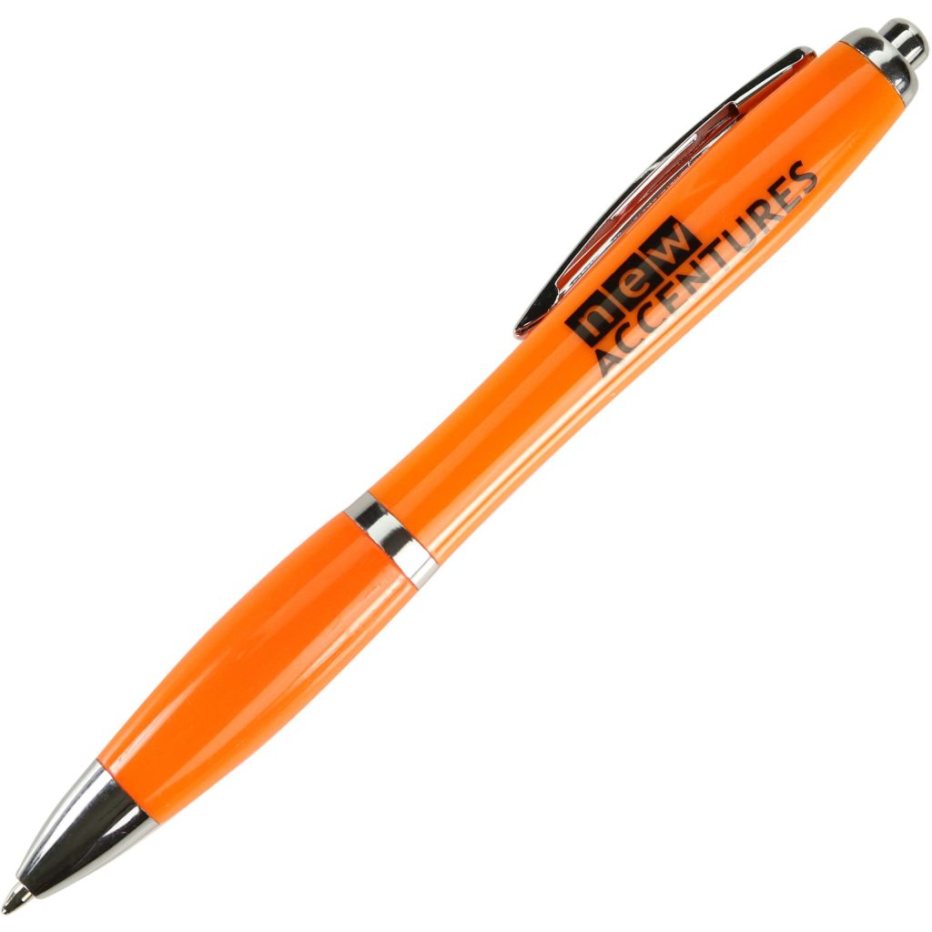 Customized Plastic Isadora Ballpoint Pens - Promotional Pens Singapore - Gifts VV Available in 6 amazing item colors 客製 - Promotional Pens Singapore - Gifts VV Orange Plastic Isadora Ballpoint Pen