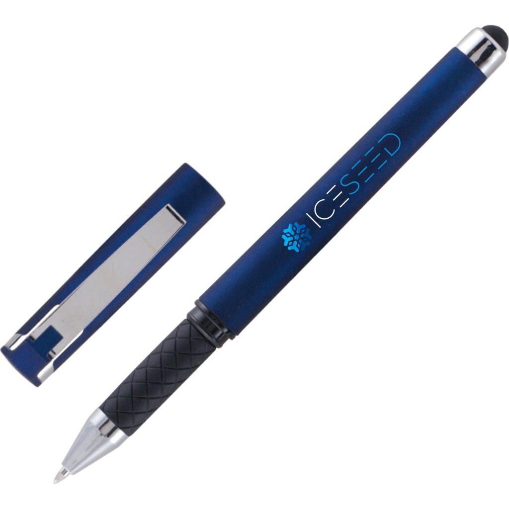 Custom Islander Softy Gel Classics with Stylus Pen - Promotional Pens Singapore - Gifts VV Free Shipping and Setup 客製 - Promotional Pens Singapore - Gifts VV Blue Islander Softy Gel Classic with Stylus Pen