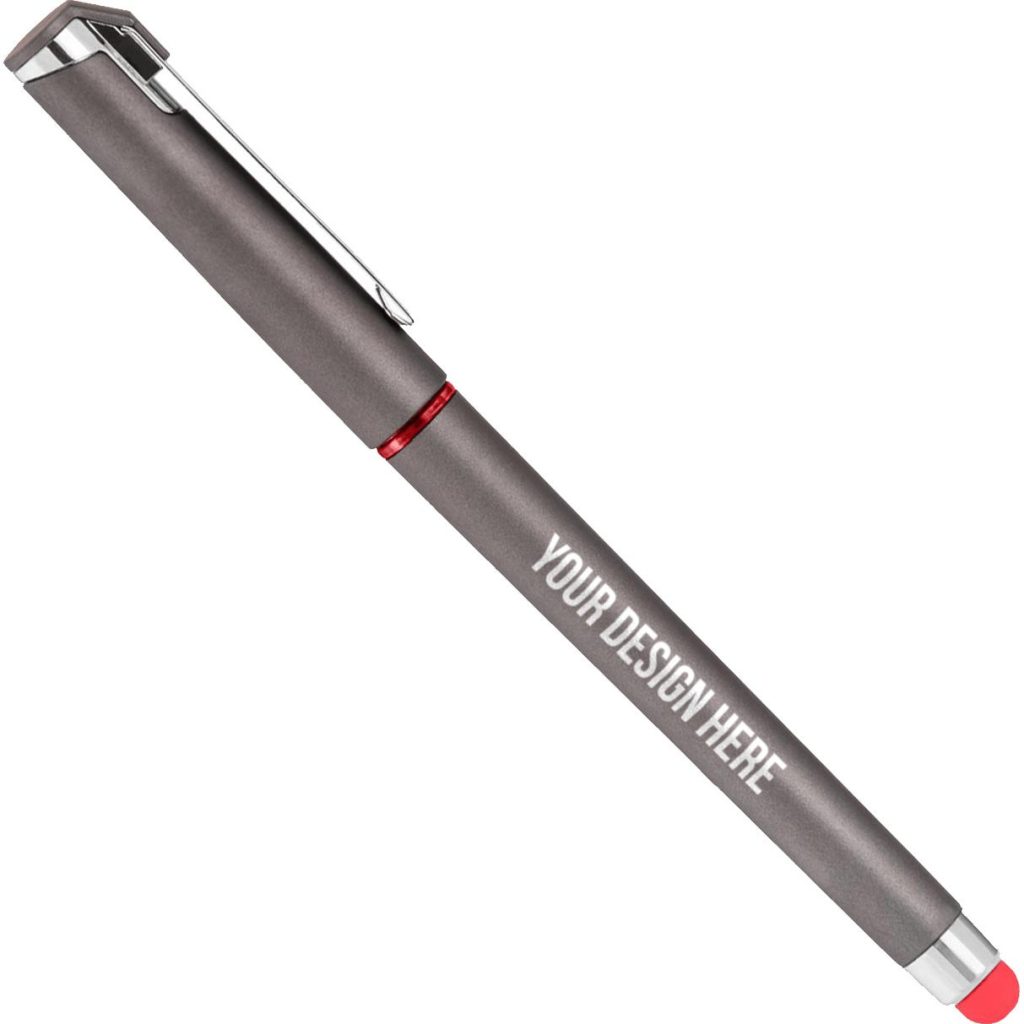 Logo Islander Softy Gel with Stylus Pen - Promotional Pens Singapore - Gifts VV Free Shipping and Setup 客製 - Promotional Pens Singapore - Gifts VV Gray / Red Islander Softy Gel with Stylus Pen