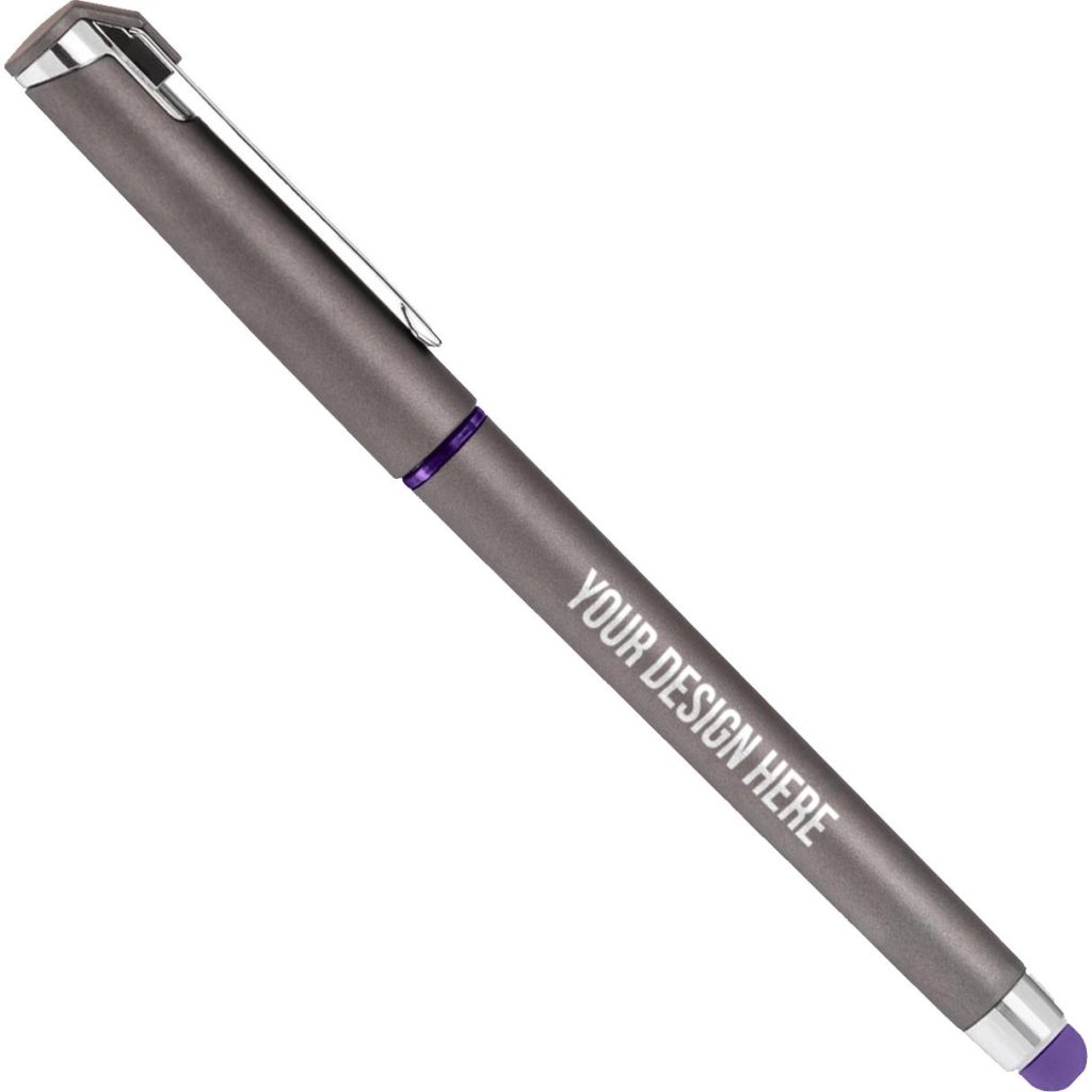 Logo Islander Softy Gel with Stylus Pen - Promotional Pens Singapore - Gifts VV Free Shipping and Setup 客製 - Promotional Pens Singapore - Gifts VV Gray / Purple Islander Softy Gel with Stylus Pen