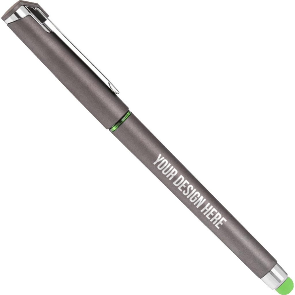 Logo Islander Softy Gel with Stylus Pen - Promotional Pens Singapore - Gifts VV Free Shipping and Setup 客製 - Promotional Pens Singapore - Gifts VV Gray / Green Islander Softy Gel with Stylus Pen