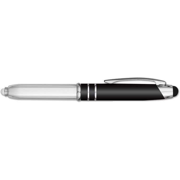 Logo iWriter Glow Metal Stylus Pens with LED Light - Promotional Pens Singapore - Gifts VV Available in 4 exciting item colors 客製 - Promotional Pens Singapore - Gifts VV Black / Silver iWriter Glow Metal Stylus Pen with LED Light
