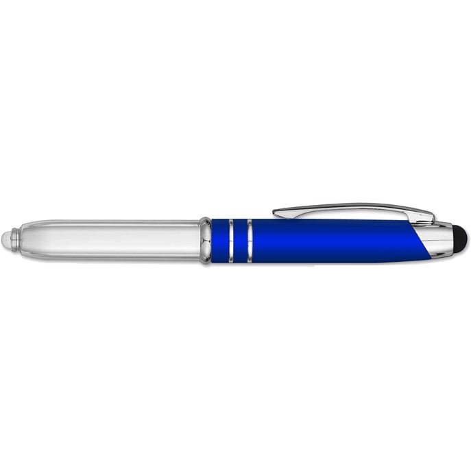 Logo iWriter Glow Metal Stylus Pens with LED Light - Promotional Pens Singapore - Gifts VV Available in 4 exciting item colors 客製 - Promotional Pens Singapore - Gifts VV Blue / Silver iWriter Glow Metal Stylus Pen with LED Light