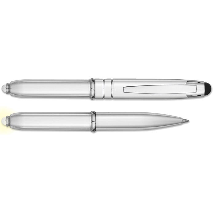Logo iWriter Glow Metal Stylus Pens with LED Light - Promotional Pens Singapore - Gifts VV Available in 4 exciting item colors 客製 - Promotional Pens Singapore - Gifts VV Silver iWriter Glow Metal Stylus Pen with LED Light