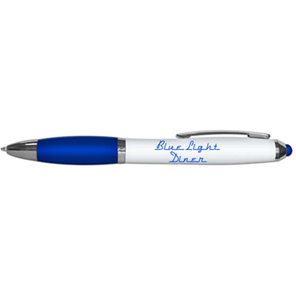 Custom iWriter Pro Colored Stylus Ballpoint Pens - Promotional Pens Singapore - Gifts VV Available in 6 exciting item colors 客製 - Promotional Pens Singapore - Gifts VV White / Blue iWriter Pro Colored Stylus Ballpoint Pen