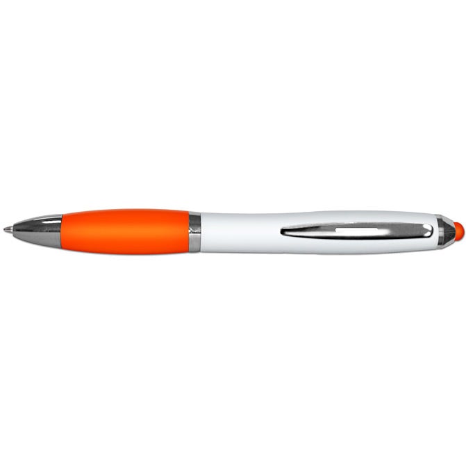 Custom iWriter Pro Colored Stylus Ballpoint Pens - Promotional Pens Singapore - Gifts VV Available in 6 exciting item colors 客製 - Promotional Pens Singapore - Gifts VV White / Orange iWriter Pro Colored Stylus Ballpoint Pen