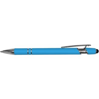 Light Blue iWriter Rubberized Metal Ball Point Stylus Pen