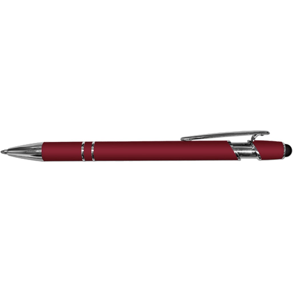 Red iWriter Rubberized Metal Ball Point Stylus Pen