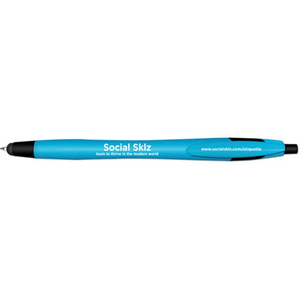 Customized iWriter Silhouette Neon Stylus Ballpoint Pens - Promotional Pens Singapore - Gifts VV Available in 6 awesome item colors 客製 - Promotional Pens Singapore - Gifts VV Light Blue iWriter Silhouette Neon Stylus Ballpoint Pen