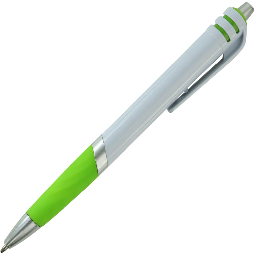 Custom Kingston Plastic Pens - Promotional Pens Singapore - Gifts VV Available in 5 exciting item colors 客製 - Promotional Pens Singapore - Gifts VV White / Lime Green Kingston Plastic Pen