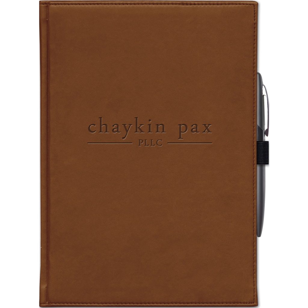 Logo Large Pedova Penloop Journals - Promotional Pens Singapore - Gifts VV Free decoration debossed 客製 - Promotional Pens Singapore - Gifts VV Brown Large Pedova Penloop Journal
