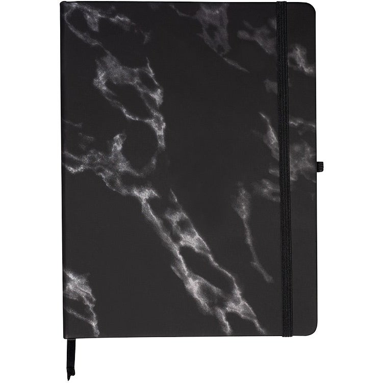 Printed Leeman Large Bound Softcover Marble Journals - Promotional Pens Singapore - Gifts VV Available in 2 exciting item colors 客製 - Promotional Pens Singapore - Gifts VV Black Leeman Large Bound Softcover Marble Journal