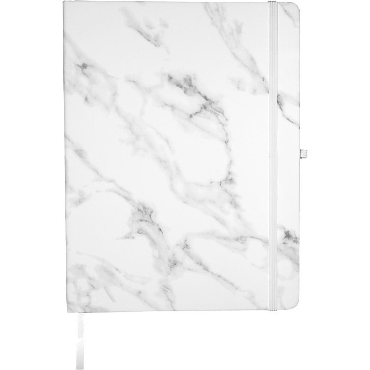 Printed Leeman Large Bound Softcover Marble Journals - Promotional Pens Singapore - Gifts VV Available in 2 exciting item colors 客製 - Promotional Pens Singapore - Gifts VV White Leeman Large Bound Softcover Marble Journal