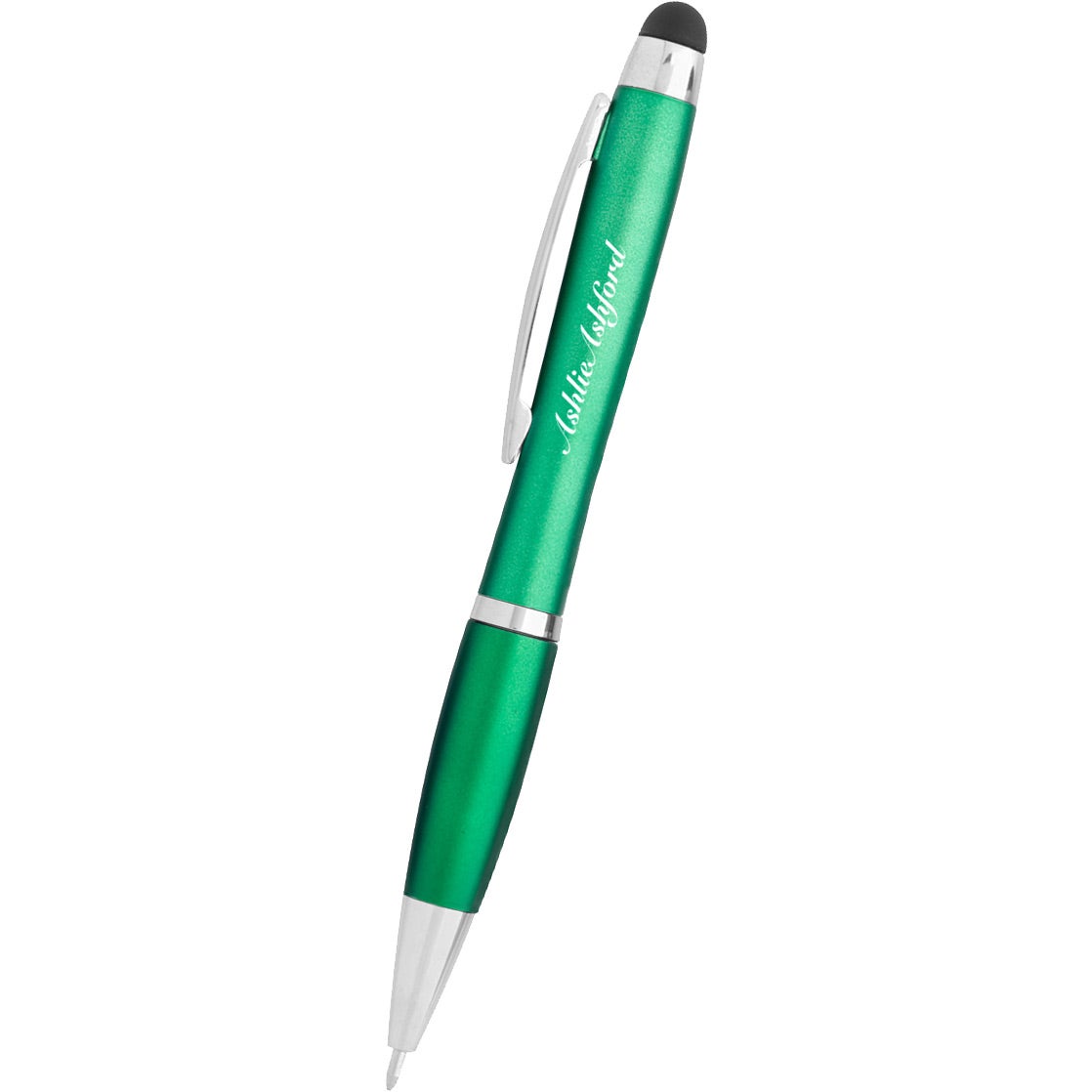 Printed Light Up Stylus Pens - Promotional Pens Singapore - Gifts VV Available in 6 awesome item colors 客製 - Promotional Pens Singapore - Gifts VV Metallic Green Light Up Stylus Pen
