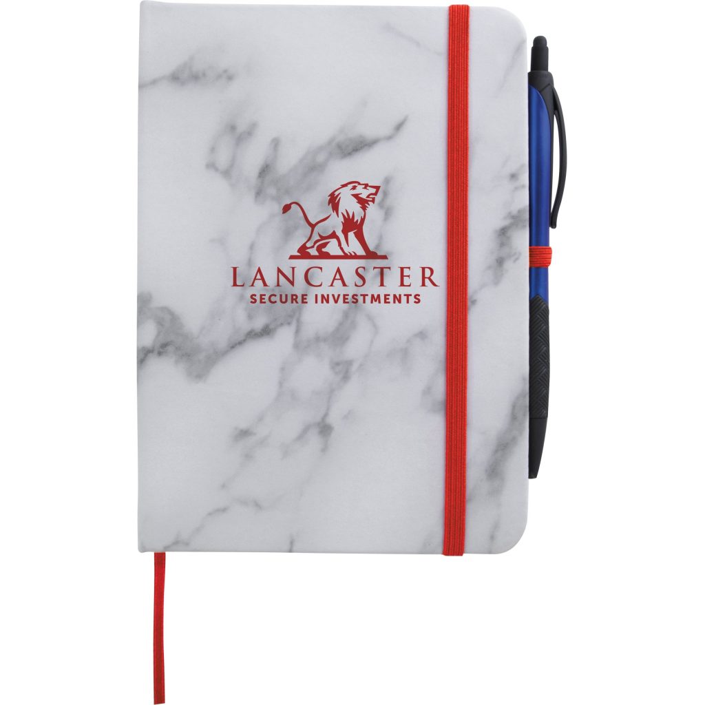 Promotional Marble Finish Journals - Promotional Pens Singapore - Gifts VV Available in 3 awesome item colors 客製 - Promotional Pens Singapore - Gifts VV Marble / Red Marble Finish Journal