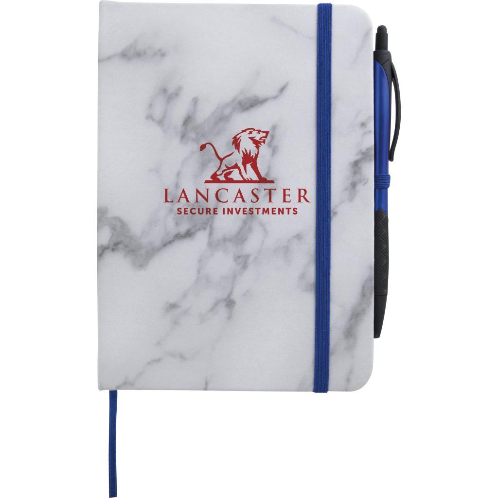 Promotional Marble Finish Journals - Promotional Pens Singapore - Gifts VV Available in 3 awesome item colors 客製 - Promotional Pens Singapore - Gifts VV Marble / Royal Blue Marble Finish Journal