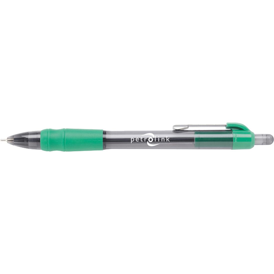 Imprinted MaxGlide Corporate Click Pens - Promotional Pens Singapore - Gifts VV Available in 5 exciting item colors 客製 - Promotional Pens Singapore - Gifts VV Dark Green / Translucent Black MaxGlide Corporate Click Pen