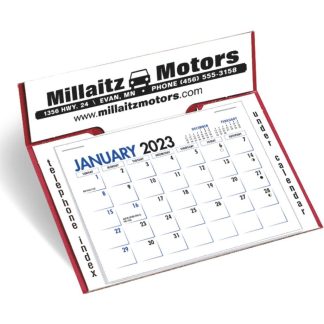 White / Red Memo Desk Calendar