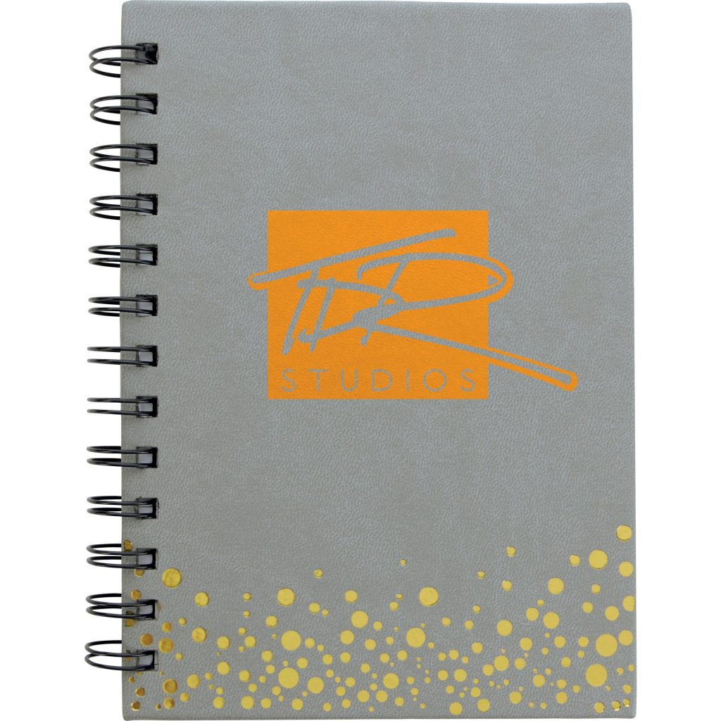 Giveaway Metallic Dots Notebooks - Promotional Pens Singapore - Gifts VV Available in 3 amazing item colors 客製 - Promotional Pens Singapore - Gifts VV Gray Metallic Dots Notebook