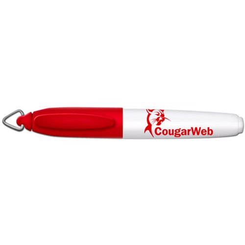 Red / White Mini Dry Erase Markers with Key Ring Cap