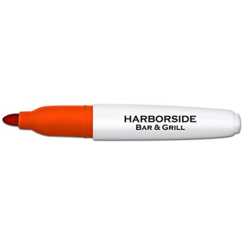 Orange / White Mini Dry Erase Markers with Key Ring Cap