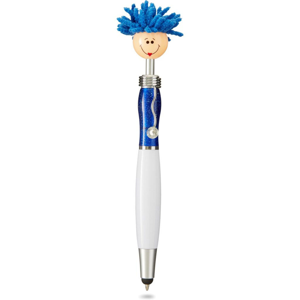 White / Blue Miss MopTopper Screen Cleaner with Stylus Pen