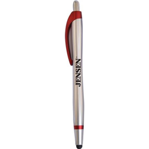 Printed Modern Stylus Pens - Promotional Pens Singapore - Gifts VV Available in 5 awesome item colors 客製 - Promotional Pens Singapore - Gifts VV Silver / Red Modern Stylus Pen