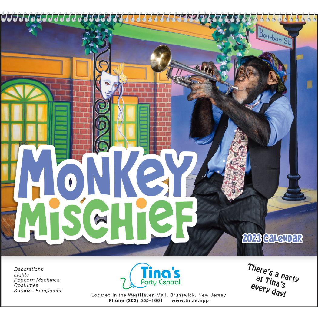 Logo Monkey Mischief Calendars - Promotional Pens Singapore - Gifts VV Free Setup 客製 - Promotional Pens Singapore - Gifts VV See Item Monkey Mischief Calendar