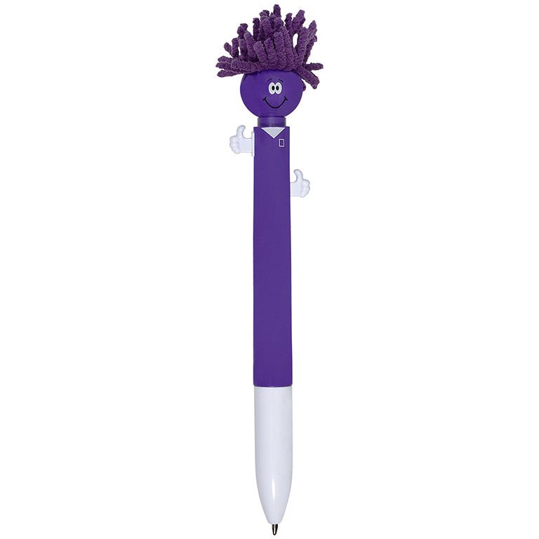Printed MopTopper Screen Cleaner Pens - Promotional Pens Singapore - Gifts VV Available in 8 exciting item colors 客製 - Promotional Pens Singapore - Gifts VV Purple / White MopTopper Screen Cleaner Pen