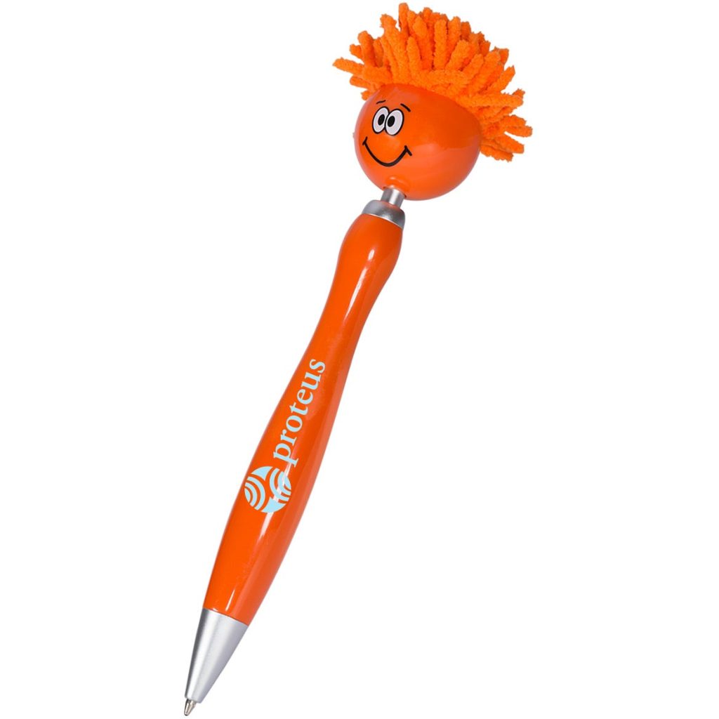 Promo MopTopper Spinner Ball Pens - Promotional Pens Singapore - Gifts VV Available in 8 awesome item colors 客製 - Promotional Pens Singapore - Gifts VV Orange MopTopper Spinner Ball Pen