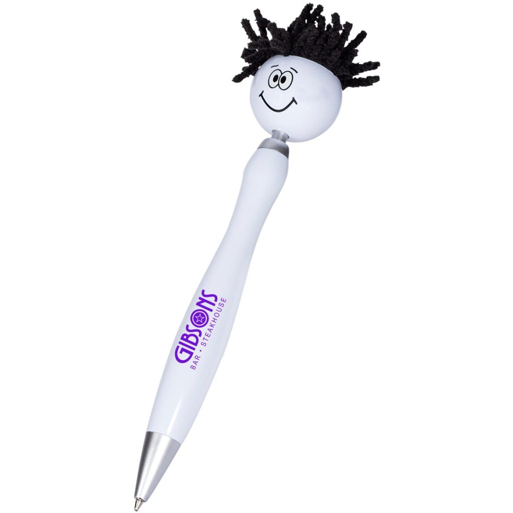 Promo MopTopper Spinner Ball Pens - Promotional Pens Singapore - Gifts VV Available in 8 awesome item colors 客製 - Promotional Pens Singapore - Gifts VV White MopTopper Spinner Ball Pen
