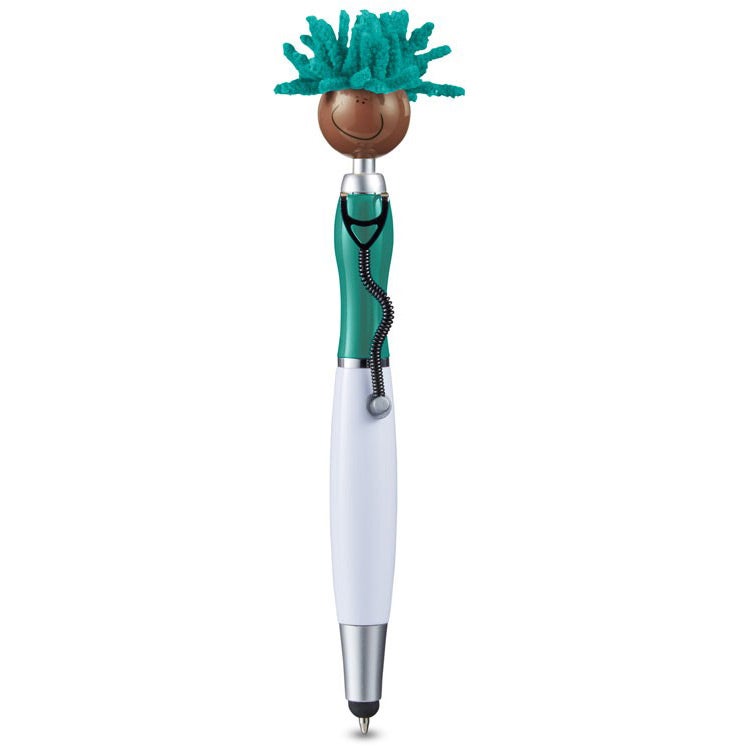 Custom Medical Themed Moptoppers Screen Cleaner Stylus Pens - Promotional Pens Singapore - Gifts VV Available in 5 amazing item colors 客製 - Promotional Pens Singapore - Gifts VV Teal / White Medical Themed Moptoppers Screen Cleaner Stylus Pen