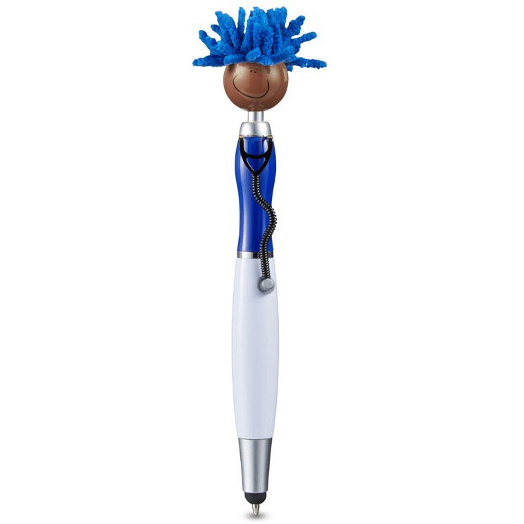 Custom Medical Themed Moptoppers Screen Cleaner Stylus Pens - Promotional Pens Singapore - Gifts VV Available in 5 amazing item colors 客製 - Promotional Pens Singapore - Gifts VV Reflex Blue / White Medical Themed Moptoppers Screen Cleaner Stylus Pen