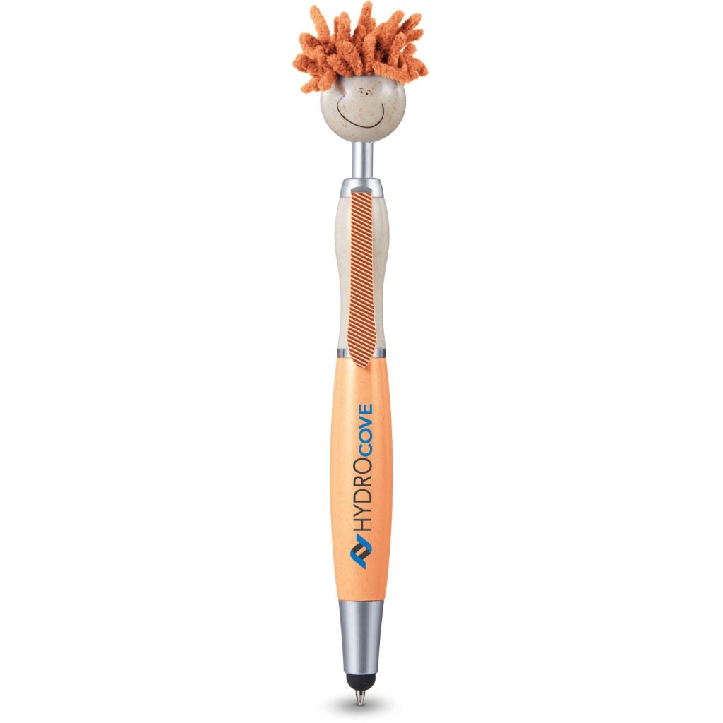 Orange MopToppers Wheat Straw Screen Cleaner Stylus Pen