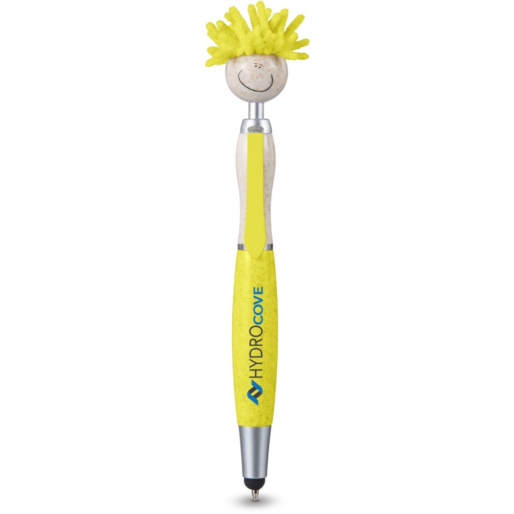 Yellow MopToppers Wheat Straw Screen Cleaner Stylus Pen