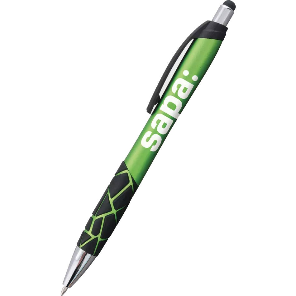 Logo Mosaic Metallic Stylus Pens - Promotional Pens Singapore - Gifts VV Available in 5 exciting item colors 客製 - Promotional Pens Singapore - Gifts VV Lime Green Mosaic Metallic Stylus Pen